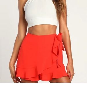 Lulu’s red wrap skort